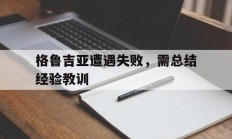 星空体育活动-包含格鲁吉亚遭遇失败，需总结经验教训的词条